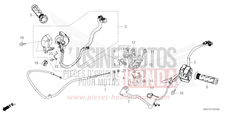 LEVIER DE GUIDON/COMMUTATEUR/CABLE de CBR1000RR SP SP1 SP2 GRAND PRIX RED (R380X) 2019